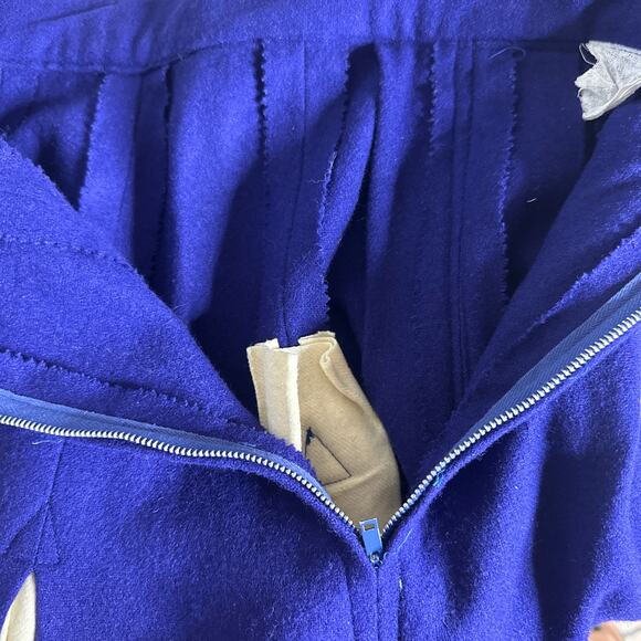 Vintage Cheerleader Uniform Skirt XS Blue White Wool Retro 1950s Cosplay Costume - Picture 5 of 5